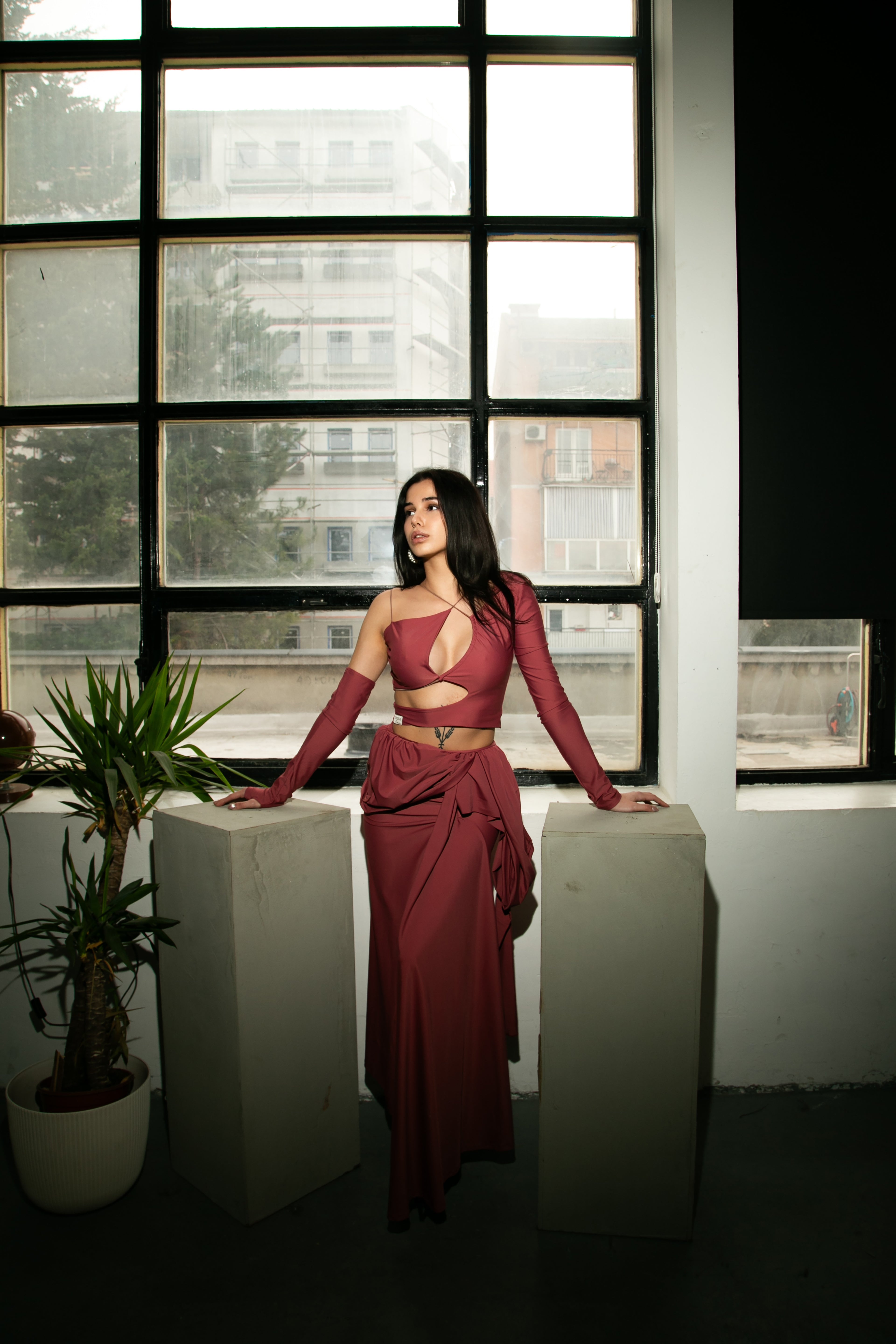 Edgy chic cut-out Top